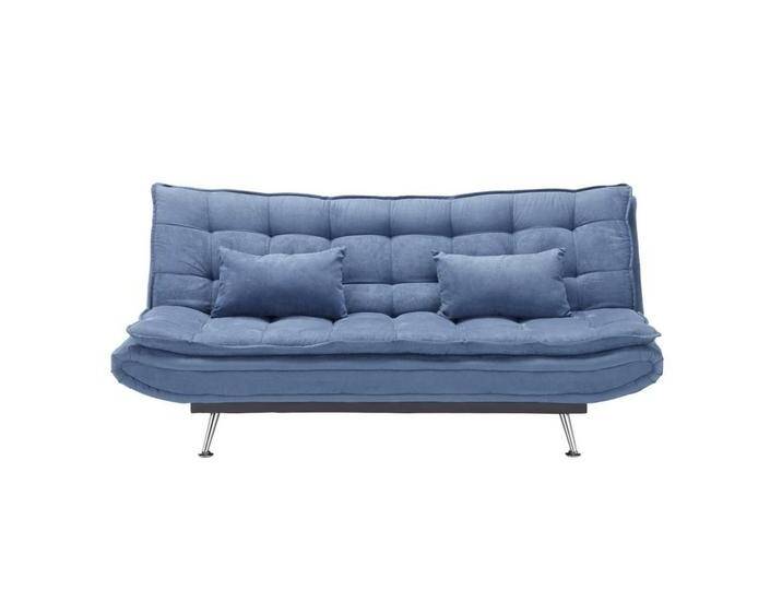 Schlafsofa in Dunkelblau mit Kissen von mömax