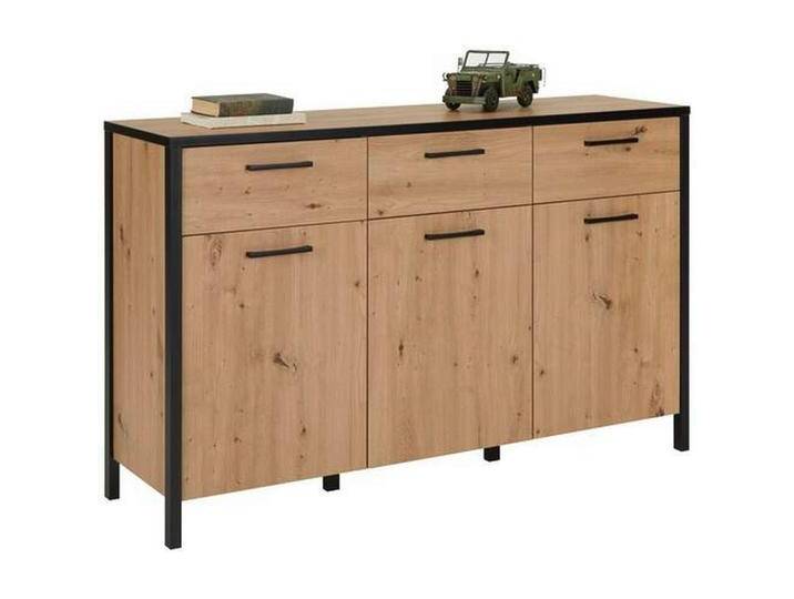 Sideboard Kirikus in Schwarz/Eichefarben von mömax