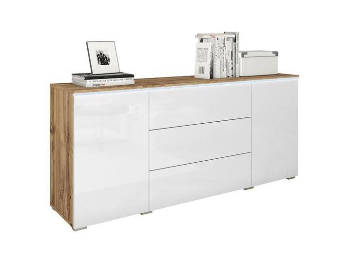 Sideboard Vera mit LED ca. 150 cm Weiß/Eiche Wotan von mömax