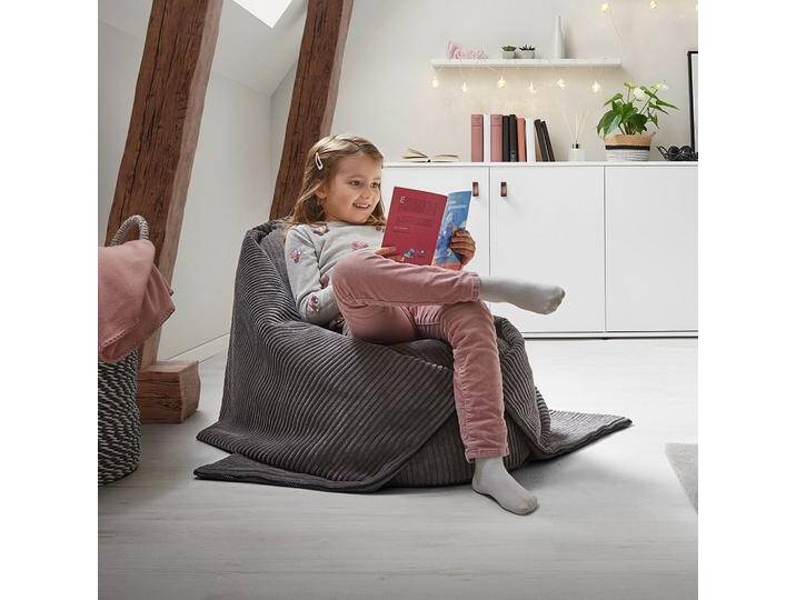 Sitzsack Capri Dunkelgrau Cord von mömax