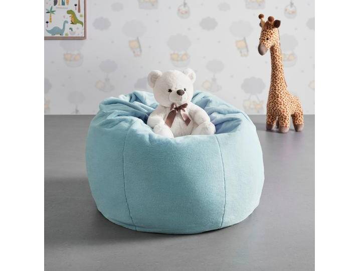 Sitzsack Mario Blau Samt von mömax