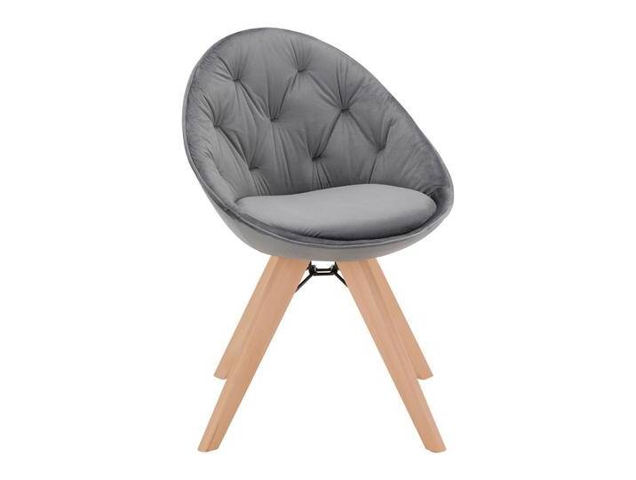 Stuhl Daria Grau Samt Drehbar Gepolstert Stuhl Daria Grau Samt Drehbar Gepolstert von mömax