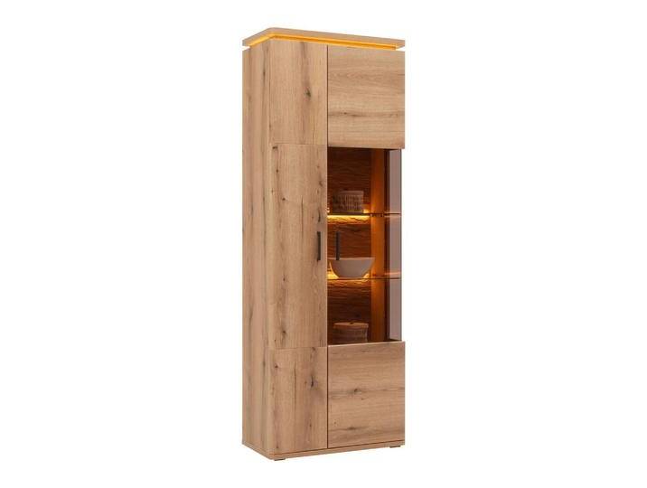 Vitrine Alameda Eichefarben inkl. Oberbodenbeleuchtung von mömax
