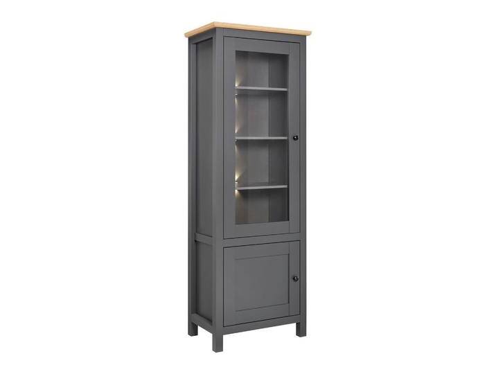 Vitrine Claudio Dunkelgrau/Eiche MDF von mömax