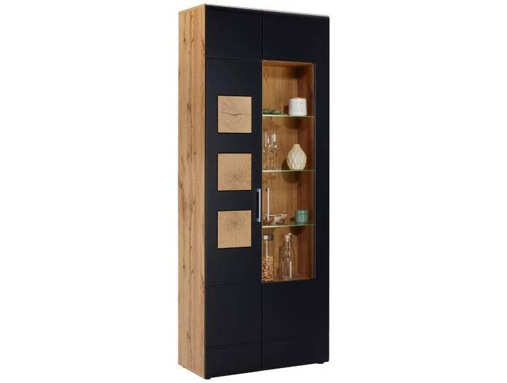 Vitrine in Schwarz/Eichefarben Vitrine in Schwarz/Eichefarben von mömax