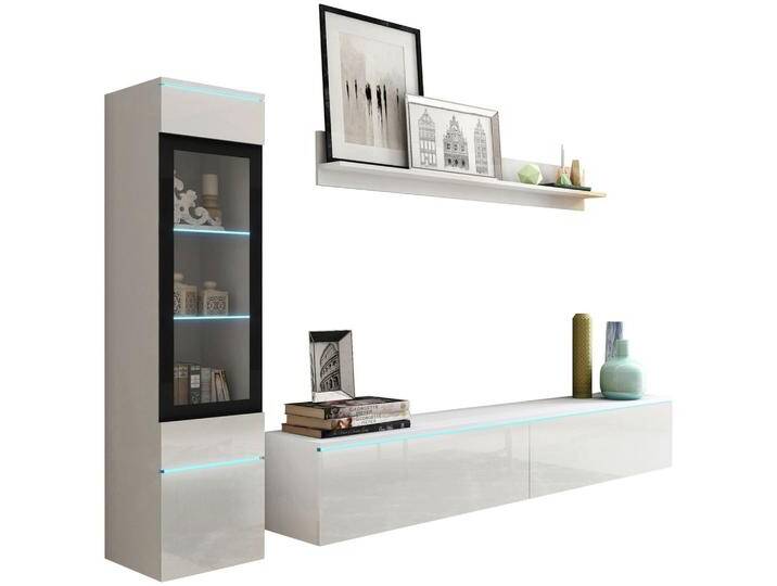 WOHNWAND VERA WEISS HOCHGLANZ von mömax