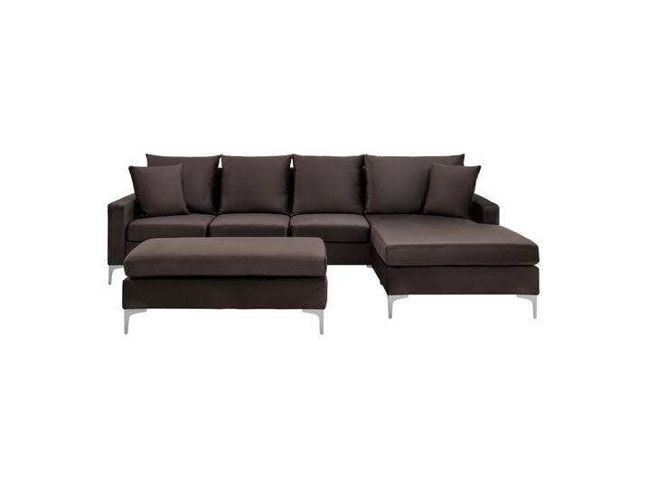 Wohnlandschaft Alondra Braun Webstoff mit Hocker von mömax