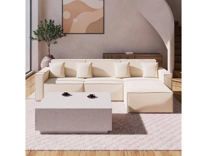 Wohnlandschaft Milo Bouclé Weiß von mömax