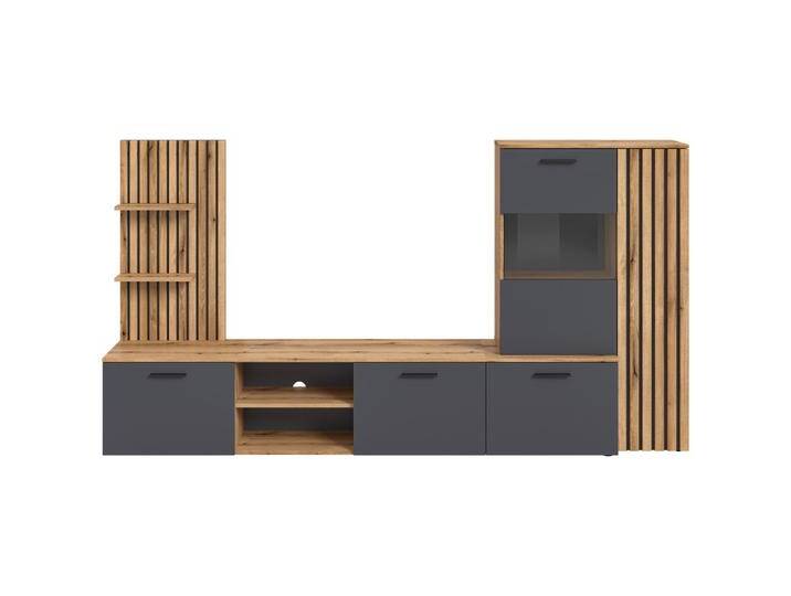 Wohnwand Mailand Anthrazit/Eichefarben Wohnwand Mailand Anthrazit/Eichefarben von mömax