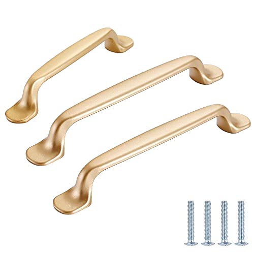 10 Stück Möbelgriffe Schubladengriffe Edelstahl Gold Schrankgriffe Modern Aluminum-legierung Küchengriffe für SchrankTürgriffe (96mm,Gold 4) von mönomöro