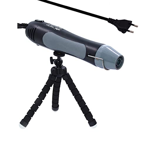 mofa mini heat gun MF350,350 watts, 2 temperature range 150-380°C with a tripod as overload protection for the ceramic heating process, removing paint,sealing work stamp(Schwarz) von mofa
