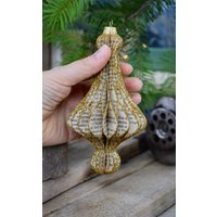 Gold Vintage Honeycomb Weihnachtspapierverzierungen, Rustikaler Weihnachtsschmuck von moffka