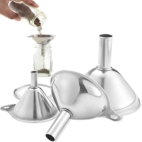 Edelstahl Trichter klein , 3 Stück Stapelbarer Kleiner Trichter Edelstahl Trichter Strainer Filter Set Mit Griff Hochwertiger Kitchen Strainer Trichter Set Für Die Übertragung Von Flüssigen Zutaten von mohito