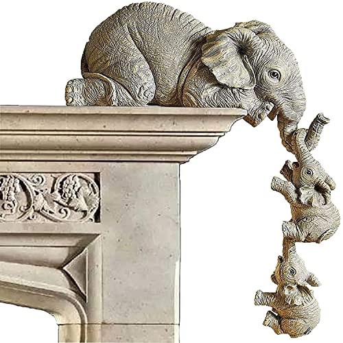 mohito Elefant Statue Figur 3 Stücke Elefant Kulptur Figur Deko Set Harz Handwerk Ornamente für Home Office Handwerk von mohito
