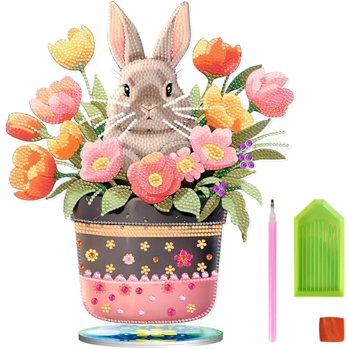 mohito Ostern Diamond Painting 5D Kits,Diamond Painting Ostern,DIY Diamant Painting Set Diamant Painting Kaninchen für Kinder Kunst Handwerk Geschenk Ostern von mohito