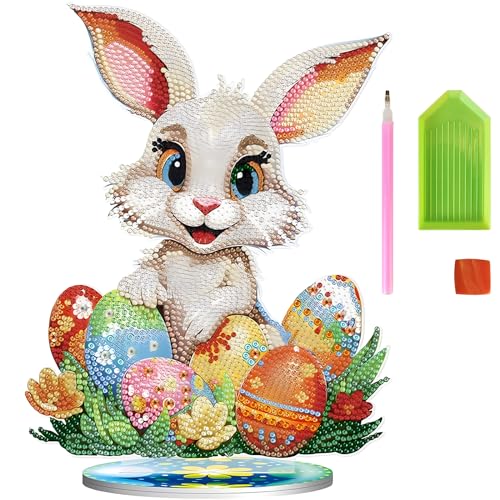 mohito Ostern Diamond Painting 5D Kits,Diamond Painting Ostern,DIY Diamant Painting Set Diamant Painting Kaninchen für Kinder Ostern Kunst Handwerk Geschenk von mohito