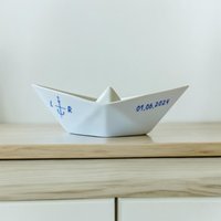 Schiffchen Zur Hochzeit, Mit Initialen Und Hochzeitsdatum Personalisiert von moijdesign