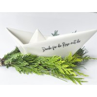 Papierschiff Mit Schriftzug in Schwarz Zur Beerdigung, Trauergeschenk, Trauer, Erinnerung An Einen Geliebten Menschen von moijdesign