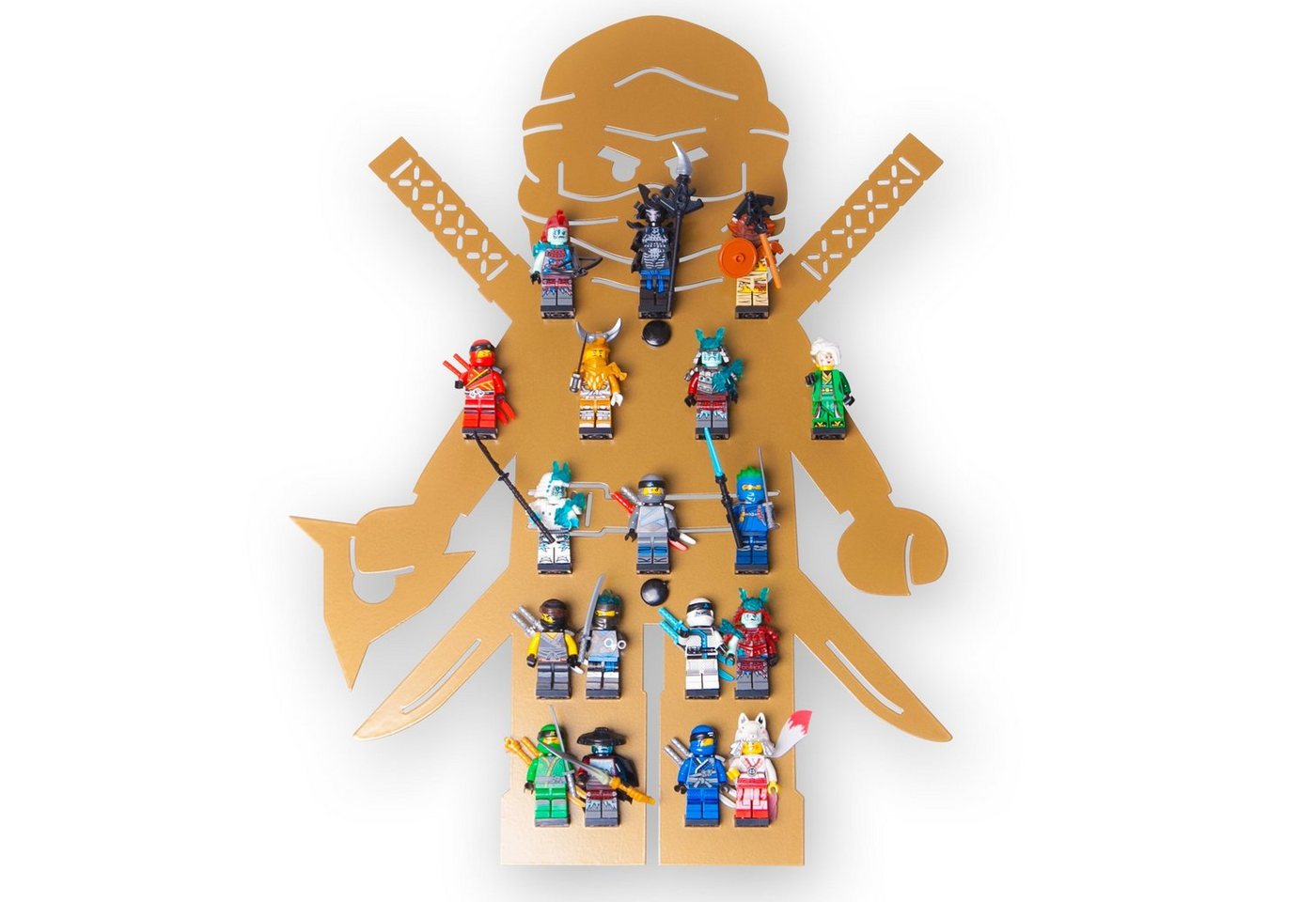 moin minis Wandregal moin minis Ninja Gold Kinderzimmer Regal für 18 Minifiguren moin minis Wandregal moin minis Ninja Gold Kinderzimmer Regal für 18 Minifiguren von moin minis