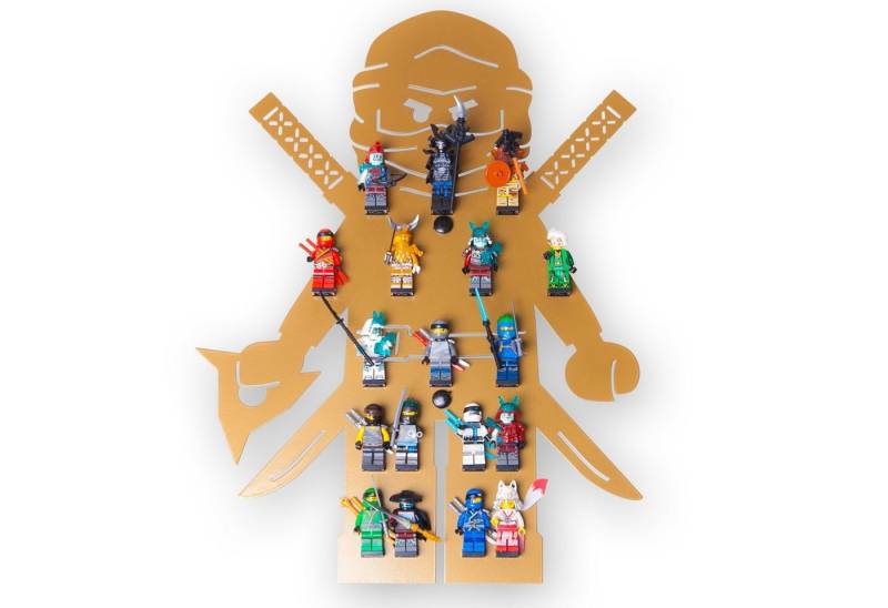 moin minis Wandregal moin minis Ninja Gold Kinderzimmer Regal für 18 Minifiguren von moin minis