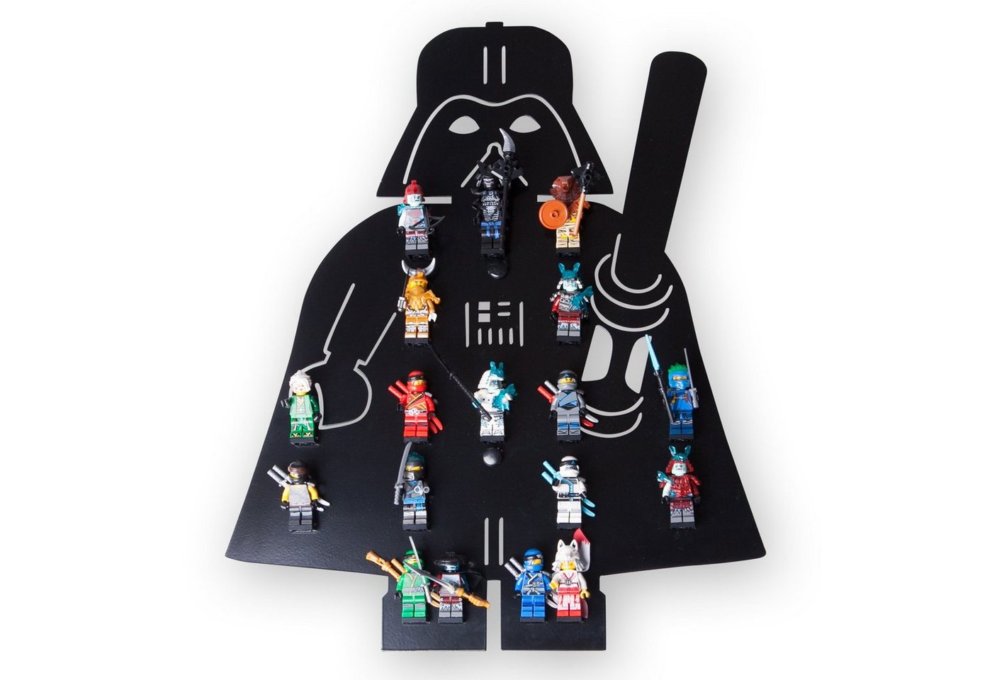 moin minis Wandregal moin minis Vader Wars Kinderzimmer Regal für 18 Minifiguren Klemmbaus von Moin Minis