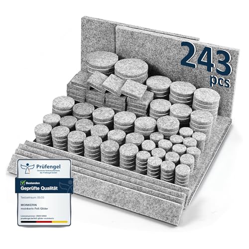 Filzgleiter Selbstklebend moinkerin 243 Stücke Filzgleiter für Stühle Mit Klebkraft Filzunterlagen für Möbelfüße 5mm Dicke Geräuschdämpfung & Kratzschutz Möbelgleiter Schneiden Sie Jede Form Grau Filzgleiter Selbstklebend moinkerin 243 Stücke Filzgleiter für Stühle Mit Klebkraft Filzunterlagen für Möbelfüße 5mm Dicke Geräuschdämpfung & Kratzschutz Möbelgleiter Schneiden Sie Jede Form Grau von moinkerin