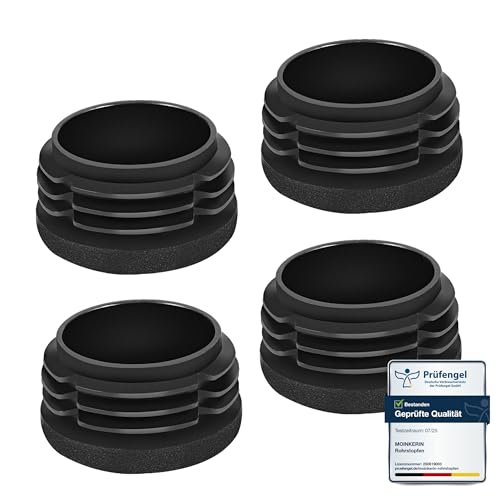 Lamellenstopfen für Vierkantrohre,moinkerin 4 Stück Rohrstopfen 20X20mm Stopfen für Metallprodukte, Stühle, Sofas, Tische, Regale,Rund Rohrabdeckung (4, Runde-20X20mm) von moinkerin