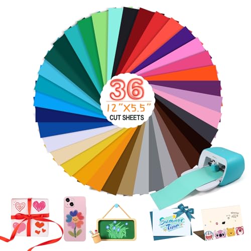 moinkerin 36 Stücke Vinylfolie Plotter 30.5X14cm Plotterfolie Plotter Folien für Glasbecher Fenster DIY Dekoration von moinkerin