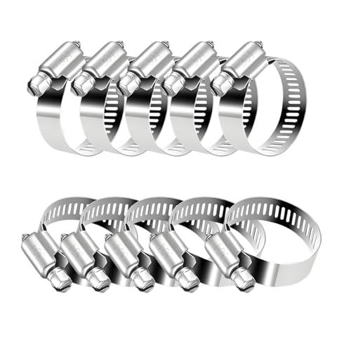 moinkerin Schlauchschellen 10 Stücke 10-16mm Schlauchklemme Schlauchschellen set Schlauchschelle für Klempnerarbeiten, Automotive und Mechanische Anwendungen von moinkerin