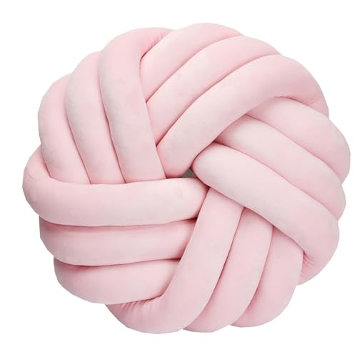 Knotenball Kissen, Rundes Weiches Wurfkissen, Dekoration Plüschkissen, Handgefertigtes Knotenkissen, Knot Cushion für Wohndekoration(Color 26,Diameter 30cm) von moismk