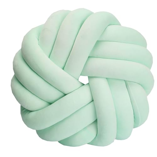 Knotenball Kissen, Rundes Weiches Wurfkissen, Dekoration Plüschkissen, Handgefertigtes Knotenkissen, Knot Cushion für Wohndekoration(Color 30,Diameter 35cm) von moismk