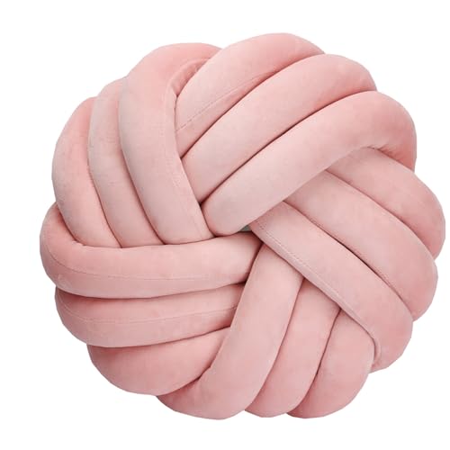 Knotenball Kissen, Rundes Weiches Wurfkissen, Dekoration Plüschkissen, Handgefertigtes Knotenkissen, Knot Cushion für Wohndekoration(Color 6,Diameter 35cm) von moismk
