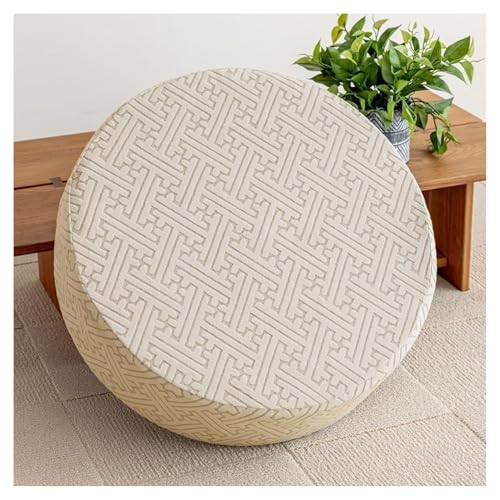 moismk Ottomane Schonbezug Rund Hocker Bezug Stretch Hockerüberzug Hocker Hussen für Runde Fußhocker, Sitzhocker Elastisch Husse, Überzug Möbel Protector für Sofa Abdeckung(#1,Diameter 60 x H 30CM) von moismk