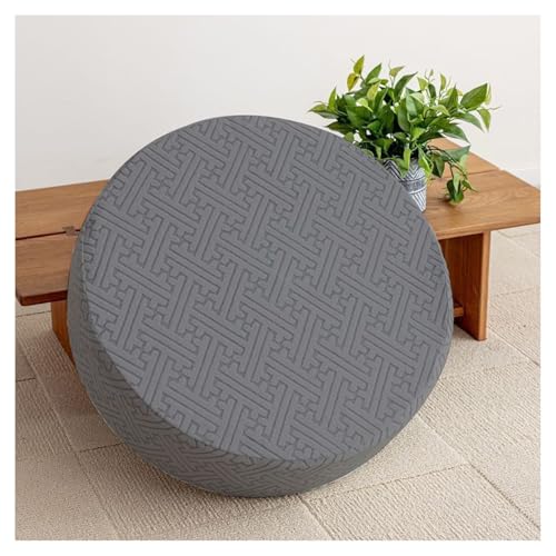 moismk Ottomane Schonbezug Rund Hocker Bezug Stretch Hockerüberzug Hocker Hussen für Runde Fußhocker, Sitzhocker Elastisch Husse, Überzug Möbel Protector für Sofa Abdeckung(#3,Diameter 80 x H 20CM) von moismk