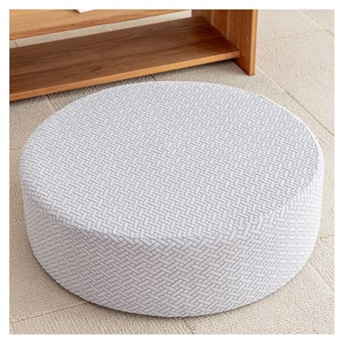 moismk Ottomane Schonbezug Rund Hocker Bezug Stretch Hockerüberzug Hocker Hussen für Runde Fußhocker, Sitzhocker Elastisch Husse, Überzug Möbel Protector für Sofa Abdeckung(#6,Diameter 70 x H 20CM) von moismk