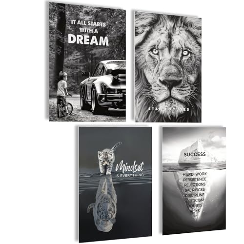 mojoliving Motivation Poster Motivationsbilder Bilder Büro Bilder Poster Aesthetic Fitness Growth Mindset Gym Deko Büro Dekoration Badezimmer Küche Bilder schwarz weiß von mojoliving