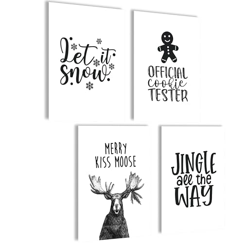 Winter Bilder Set Poster Set Weihnachten Deko Set Weihnachtsbilder Wand Weihnachtsposter Weihnachts Bilder Winterbilder Wandbild Weihnachten Bilder Set Weihnachten Poster Aesthetic (Let It Snow) von mojoliving