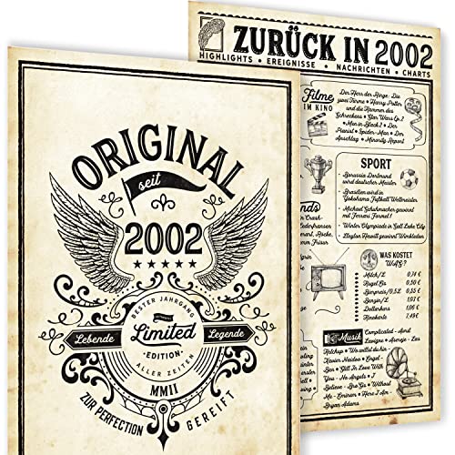 mojoliving 22 Geburtstagskarte | 22 Geburtstag Frauen | Deko 22 Geburtstag Männer | 2002 Geburtstagskarte Frau/Männer | Geburtstagskarte 22. von mojoliving