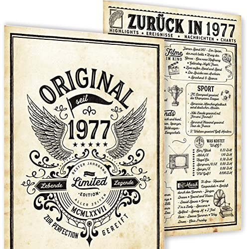 mojoliving 47 Geburtstagskarte | 47 Geburtstag Frauen | Deko 47 Geburtstag Männer | 1977 Geburtstagskarte Frau/Männer | Geburtstagskarte 47. von mojoliving