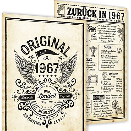 mojoliving 57 Geburtstagskarte | 57 Geburtstag Frauen | Deko 57 Geburtstag Männer | 1967 Geburtstagskarte Frau/Männer | Geburtstagskarte 57. von mojoliving