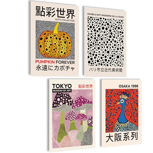 mojoliving Japan Poster Japan Deko Japanische Deko Aesthetic Bilder Anime Japanische Bilder Anime Poster Bilder Wohnzimmer Japan Geschenk (Japan Dots) von mojoliving