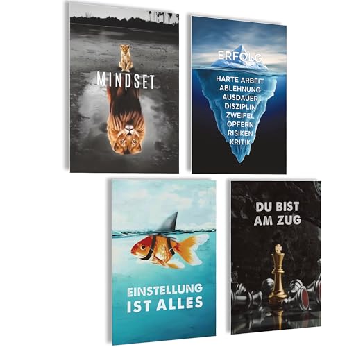 mojoliving Motivation Poster Motivationsbilder Bilder Büro Bilder Poster Aesthetic Fitness Growth Mindset Gym Deko Büro Dekoration Badezimmer Küche - Mindset is Everything von mojoliving