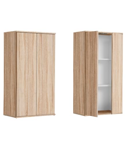 mokebo® Mehrzweckschrank 60 cm Breite 'Der Schlanke', schmaler Aktenschrank oder Haushaltsschrank in 60x110x34 cm (B/H/T), auch als Büroschrank oder Kleiner Schuhschrank in Sonoma Eiche, Braun von mokebo