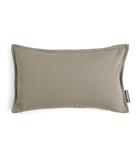 mokebo® Outdoor Kissenbezug 'Das Ruhepolster' 2er-Set, (50x30cm) Terrassendeko, Sofakissen oder Kissen für Balkon, Terasse oder Garten, Dekokissen Bezug aus feinem Outdoorstoff in Taupe von mokebo