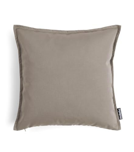 mokebo® Outdoor Kissenbezug 'Die Auszeit', (45x45cm) Terrassendeko, Sofakissen oder Kissen für Balkon, Terasse oder Garten, Dekokissen Bezug aus feinem Outdoorstoff in Taupe von mokebo