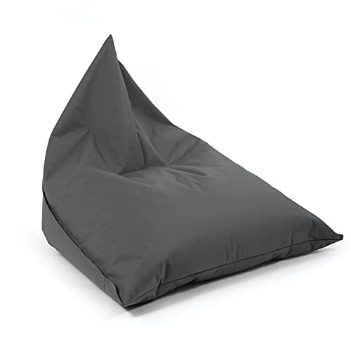 mokebo® Sitzsack Outdoor für Balkon & Garten 'Der Sommerschlitten', Bean Bag mit EPS-Perlen Füllung, Relaxliege federleicht, Liegekissen, Bodenkissen für Kinder & Erwachsene in anthrazit von mokebo