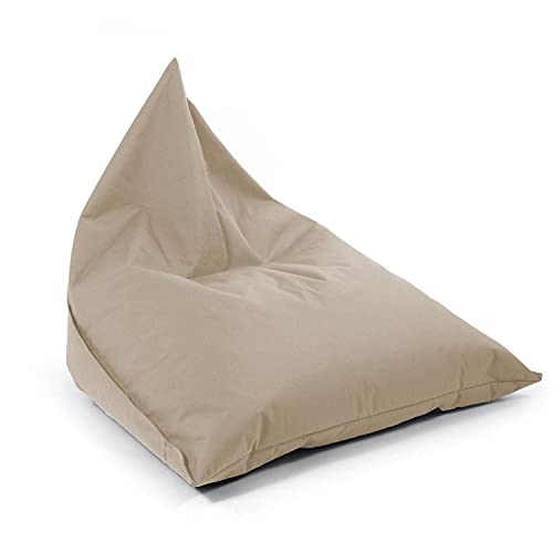 mokebo® Sitzsack Outdoor für Balkon & Garten 'Der Sommerschlitten', Bean Bag mit EPS-Perlen Füllung, Relaxliege federleicht, Liegekissen, Bodenkissen für Kinder & Erwachsene in beige von mokebo