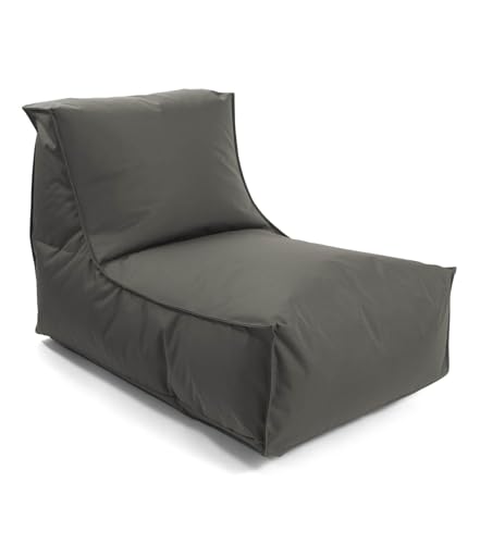 mokebo® Sitzsack Outdoor für Kinder & Erwachsene 'Der Sundowner', Bean Bag mit Füllung, Bodenkissen, Relaxliege oder Liege für Balkon + Garten, wetterfest mit Schutzhülle, Anthrazit von mokebo