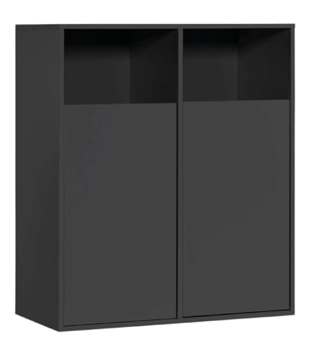 mokebo® Wäscheschrank in Weiß 'Der Wäschehüter', Wäschesortierer mit 2 Fächern, auch als Wäschekorb, Wäschesammler oder Wäschetruhe aus Holz, auch als 95x80x40 fürs Bad oder Schlafzimmer (HxBxT in cm) von mokebo
