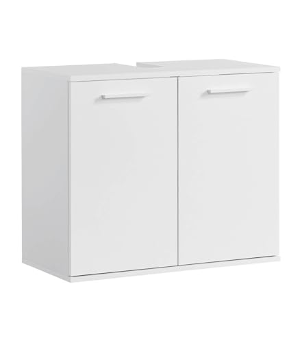 mokebo® Waschbeckenunterschrank 'Der Waschbär' (60x70x34 cm) Waschtischunterschrank oder Unterschrank fürs Waschbecken im Badezimmer, auch als Badezimmerschrank o. Badschrank aus Holz in Weiß von mokebo